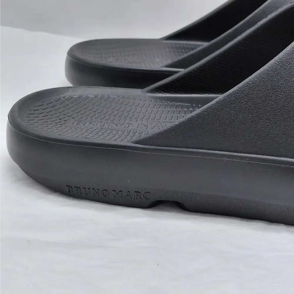 Bruno Marc Mens Slide Sandals Size 10 Black Beach Summer Lounge Vacation Shoes